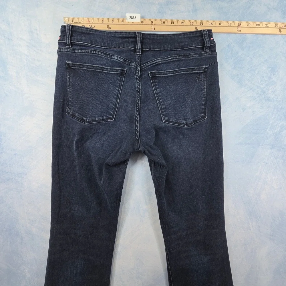 DL1961 Dark Wash High Rise Flare Jeans with Side Slit‎ Raw Hem Size 30